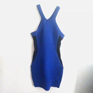 NWOT PARKER BANDAGE HALTER BODYCON STRETCH KNIT DRESS BLUE